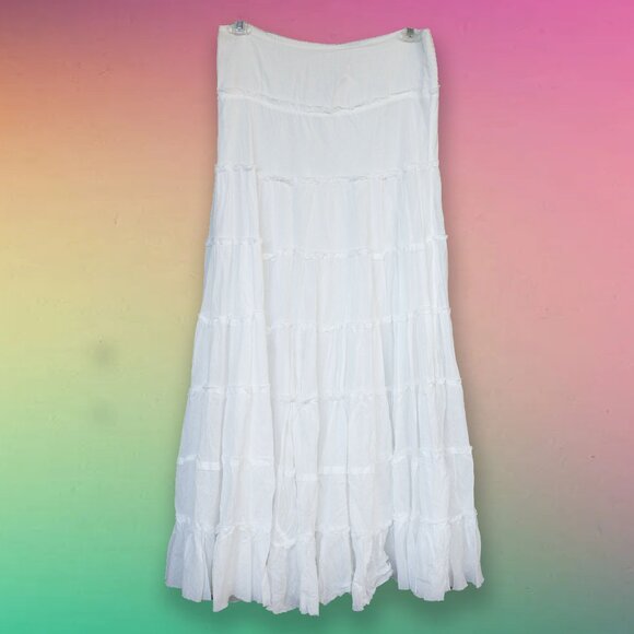 NWT! RARE! Free People Stuck In The Moment White Tiered 100% Cotton Skirt! - Picture 3 of 16